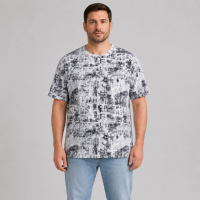 Футболка чоловіча Cracow марлевка 6XL-9XL - великі розміри, вільний крій, 7XL, Сірий