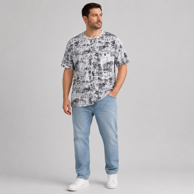 Футболка чоловіча Cracow марлевка 6XL-9XL - великі розміри, вільний крій, 6XL, Сірий
