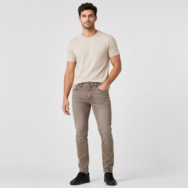 Чоловічі джинси CDEVOIR slim fit звужені, 33, Мокко