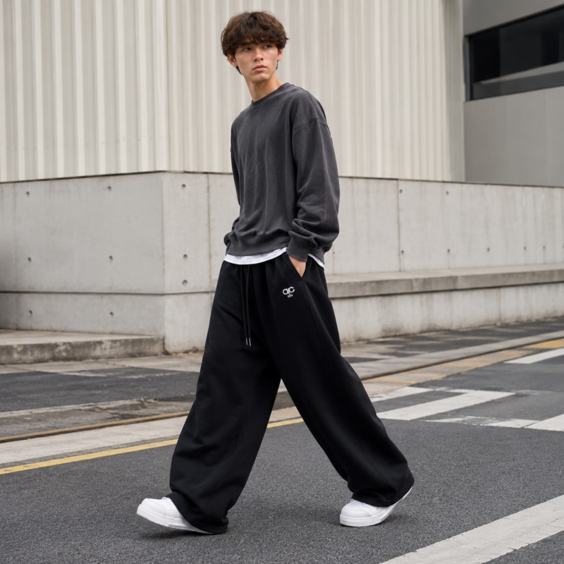 Штани спортивні KDBB для хлопчика підлітка baggy широкі 10-17 років,Чорний, 152