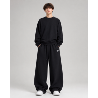 Штани спортивні KDBB для хлопчика підлітка baggy широкі 10-17 років,Чорний, 176