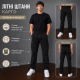 Штани чоловічі карго Iteno Tophero літні прямі тонкий денім з поясом, 36, Чорний