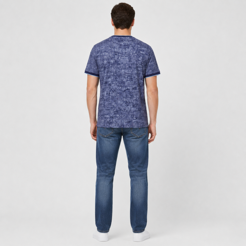 Футболка чоловіча Red-Down 2XL-5XL — великі розміри, 95% бавовна 5% еластан,XXXL,Синій