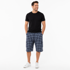 Чоловічі бриджі Sport в клітинку XL-5XL - легкі шорти з карго кишенею,Синій з блакитним, 5XL