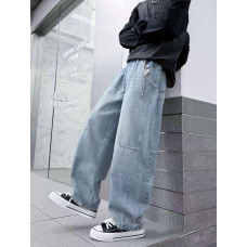 Широкі джинси NLYB для хлопчика 11-17 років — skater baggy на гумці, Блакитний 146