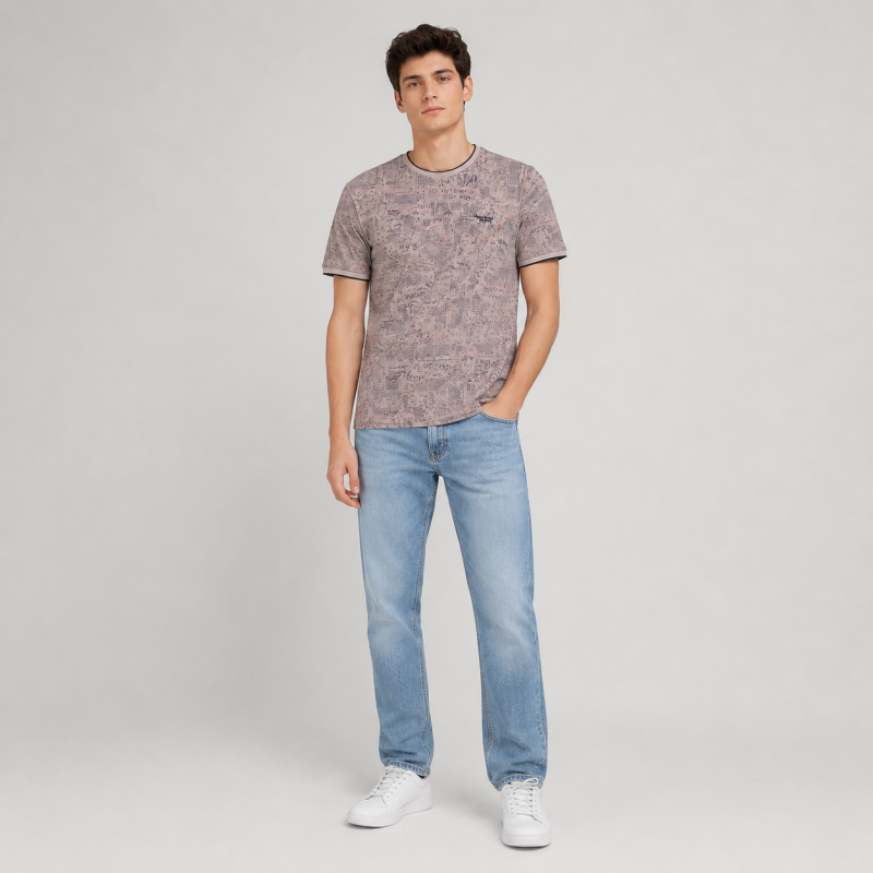 Футболка чоловіча Red-Down 2XL-5XL - великі розміри, 95% бавовна 5% еластан,XXXL,Мокко